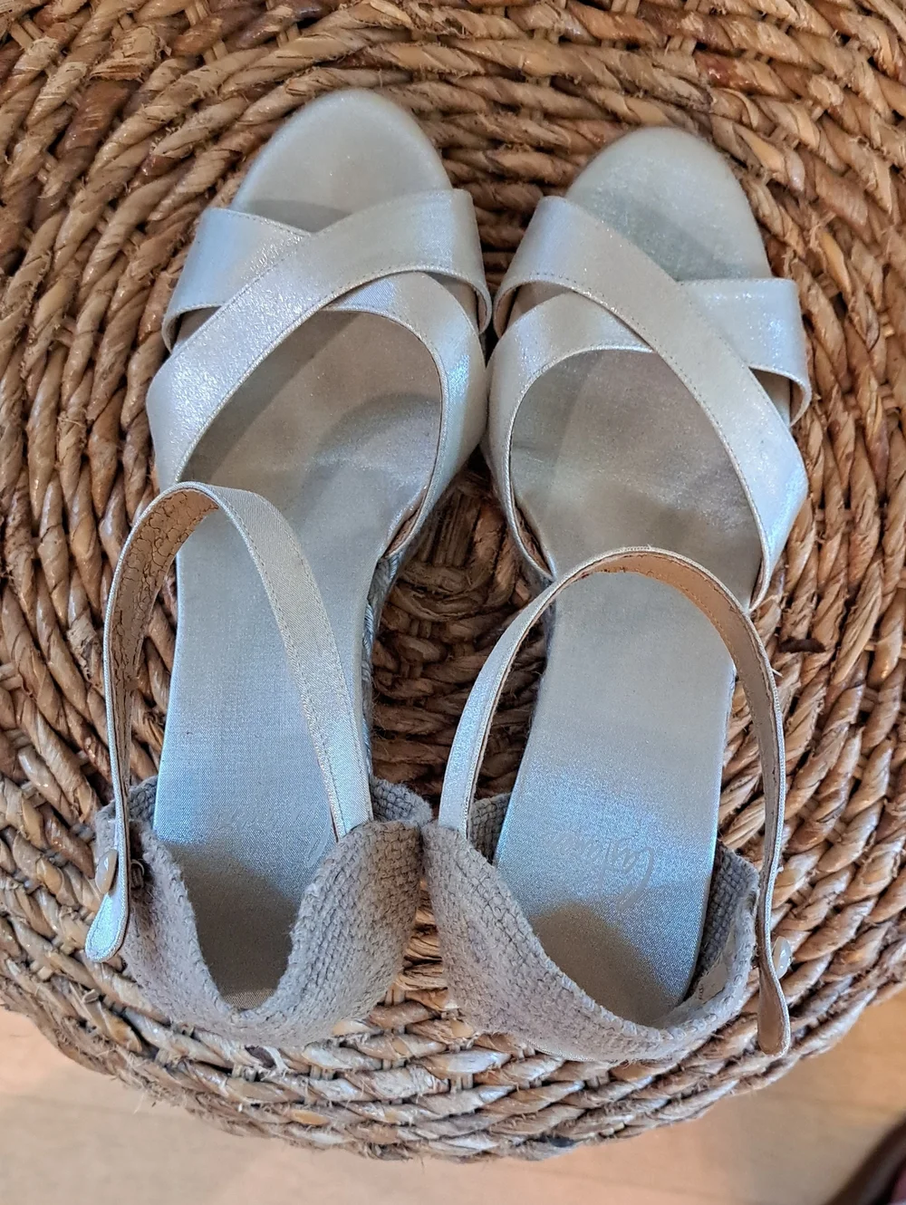 Castaner Womens Buti Summer Luxury Champange Silver Espadrille Sandals 40/9.5